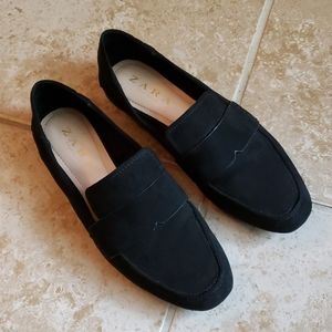 Zara faux suede loafers